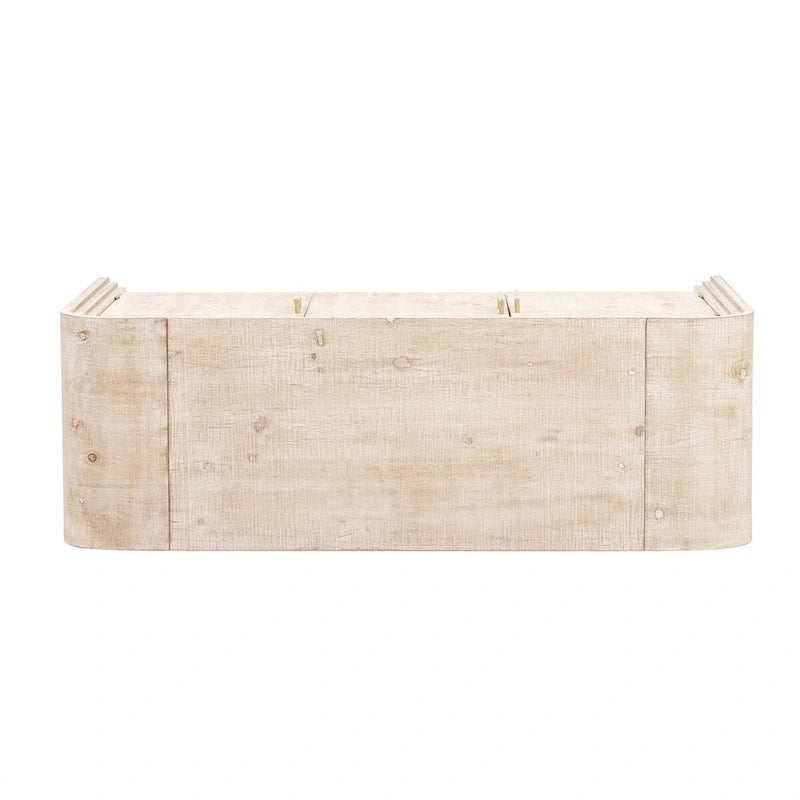 Retro Minimalist Curved Sideboard w/Gold Handles & Adjustable Dividers