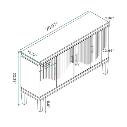 70.07Large Size 4-Door Cabinet, Same as Living Room, Kitchen, Bedroom, Hallway