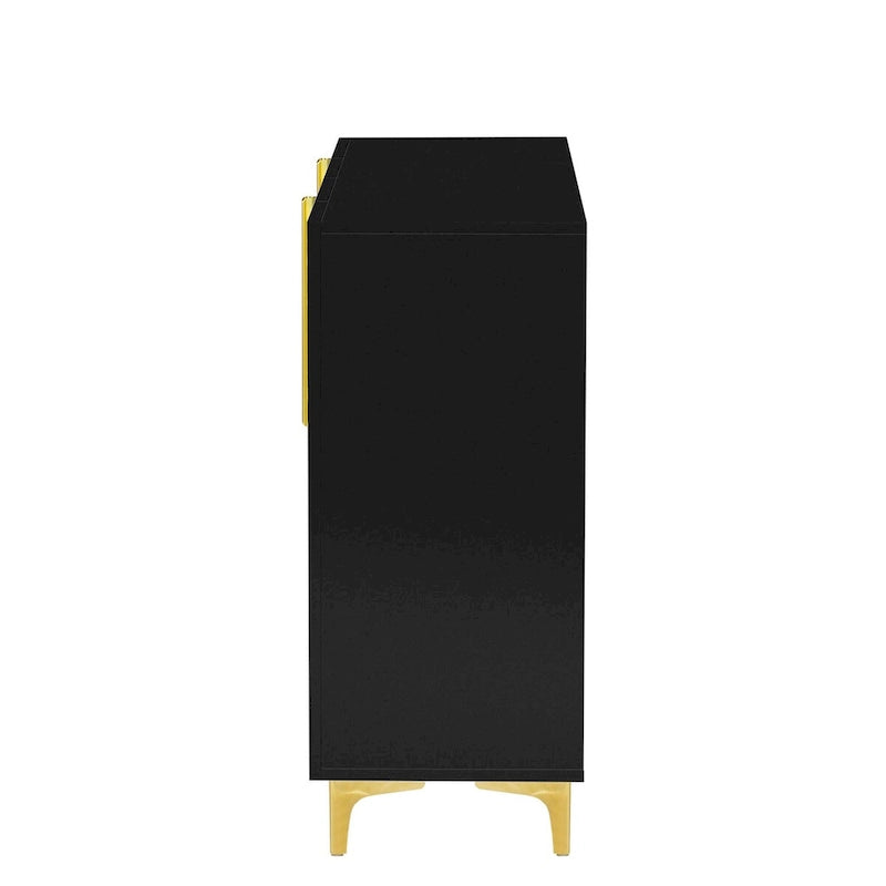 55 Sideboard Storage Cabinet with Adjustable Shelves, Glossy Finish