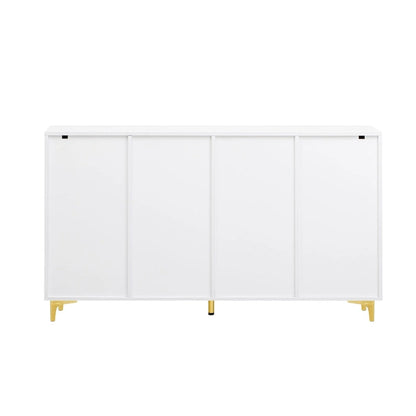 55 Sideboard Storage Cabinet with Adjustable Shelves, Glossy Finish
