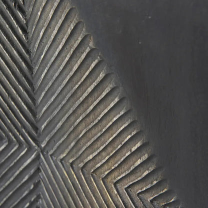 Hogarth I Two-Tone Brown Solid Wood Base Silver Frame 4 Cabinet Sideboard