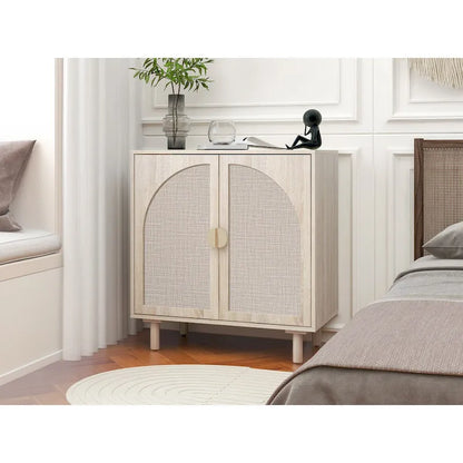 2 Doors Wood Pantry Organizer with Adjustable Laminates, Storage Cabinet for Bedroom, Living Room, Kitchen