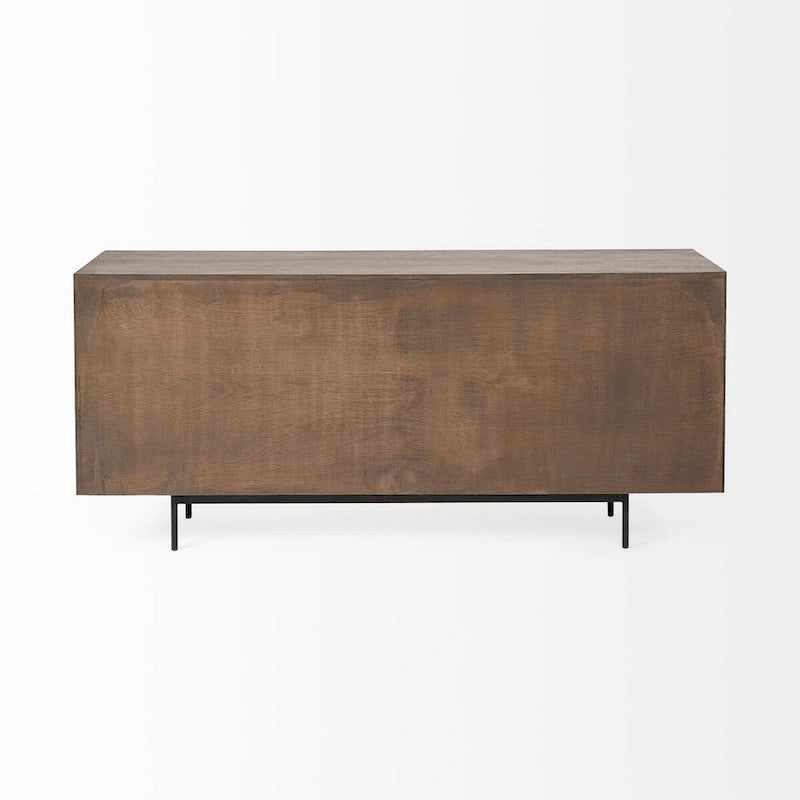 Grace Two-Tone Brown Solid Wood 6 Drawer Sideboard - 70.0L x 18.0W x 31.0H