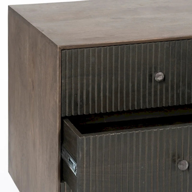 Grace Two-Tone Brown Solid Wood 6 Drawer Sideboard - 70.0L x 18.0W x 31.0H