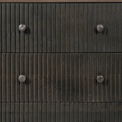 Grace Two-Tone Brown Solid Wood 6 Drawer Sideboard - 70.0L x 18.0W x 31.0H