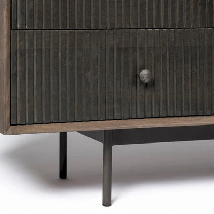 Grace Two-Tone Brown Solid Wood 6 Drawer Sideboard - 70.0L x 18.0W x 31.0H