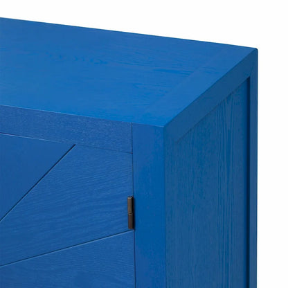 Ash Veneer Cabinet with Radiating Line Pattern Doors