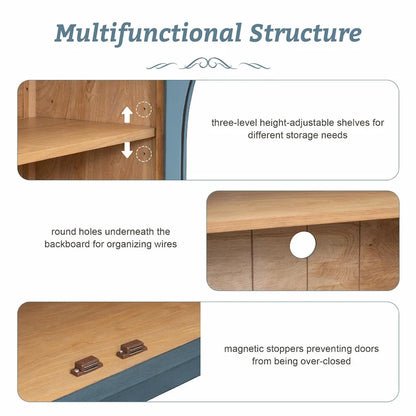 Retro 4-Door Large Storage Sideboard