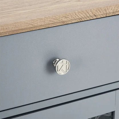 Modern Farmhouse Buffet Cabinet with 2 Drawers and Elegant Glass Door