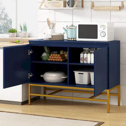 Two Door Sideboard with Gold Metal Legs