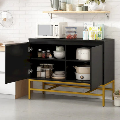 Two Door Sideboard with Gold Metal Legs