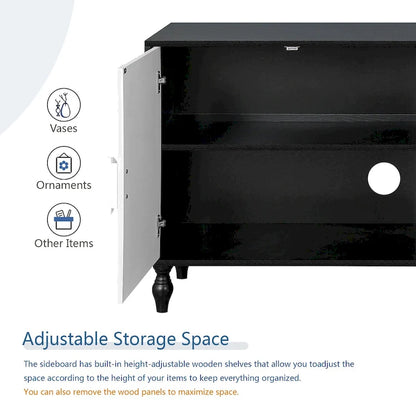 Carved Symmetrical Design Door And Wood Coloured Frame For TV Stand Table,Living Room ,Entryway