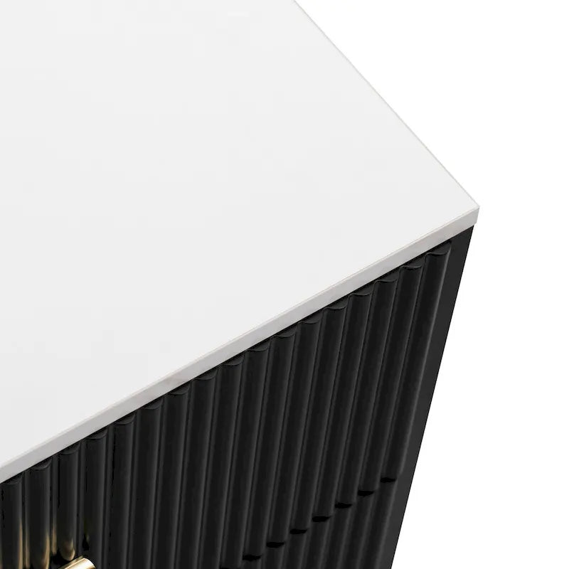 Modern Sideboard with Metal Legs and Handles - 60W x 16D x 36H