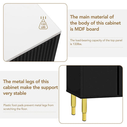 Modern Sideboard with Metal Legs and Handles - 60W x 16D x 36H