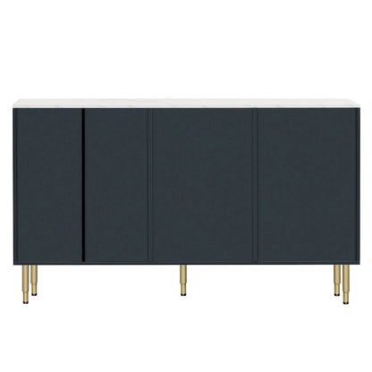 Modern Sideboard with Metal Legs and Handles - 60W x 16D x 36H