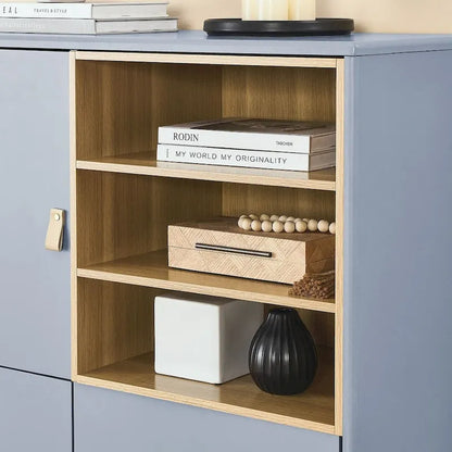 3 Doors Wooden Cabinet with Leather Handle