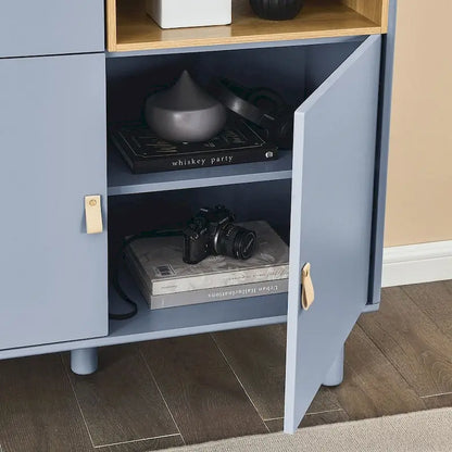3 Doors Wooden Cabinet with Leather Handle