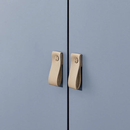 3 Doors Wooden Cabinet with Leather Handle