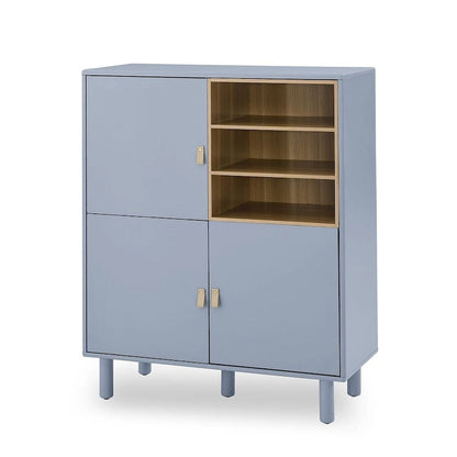 3 Doors Wooden Cabinet with Leather Handle