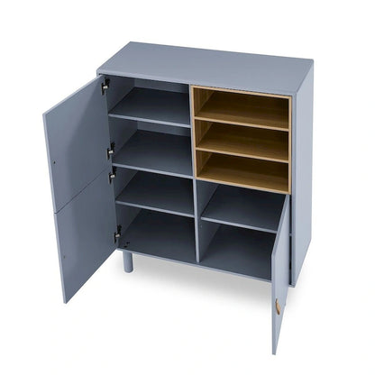 3 Doors Wooden Cabinet with Leather Handle