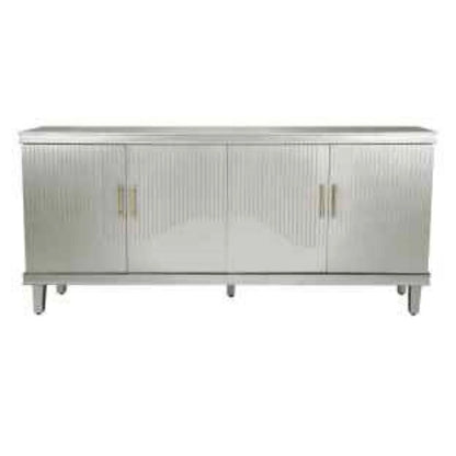 70.07Large 4-Door Cabinet, Modern Storage Cabinet Sideboard with Adjustable Shelves, Wood Accent Cabinet Buffet Cabinet