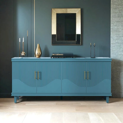 70.07Large 4-Door Cabinet, Modern Storage Cabinet Sideboard with Adjustable Shelves, Wood Accent Cabinet Buffet Cabinet