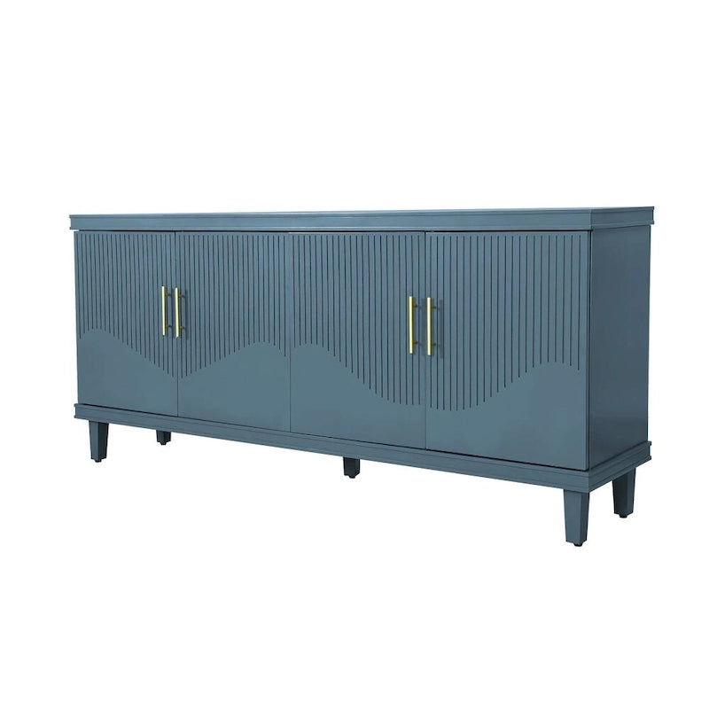 70.07Large 4-Door Cabinet, Modern Storage Cabinet Sideboard with Adjustable Shelves, Wood Accent Cabinet Buffet Cabinet