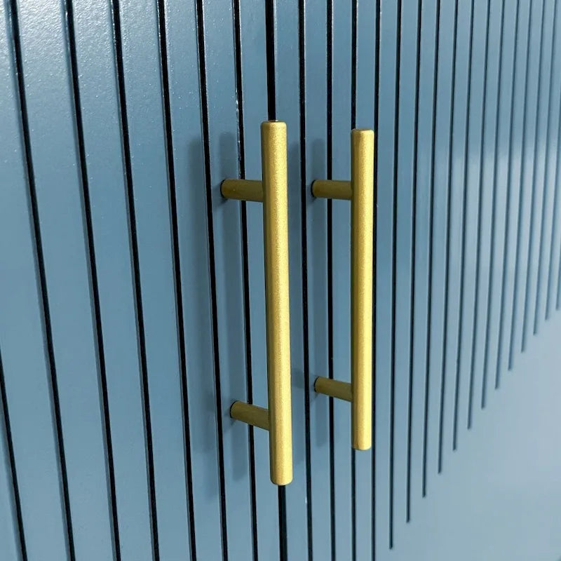 70.07Large 4-Door Cabinet, Modern Storage Cabinet Sideboard with Adjustable Shelves, Wood Accent Cabinet Buffet Cabinet