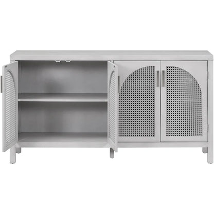 Sideboard with Artificial Rattan Door and Metal Handles - 47.2L x 11.8W x 31.5H