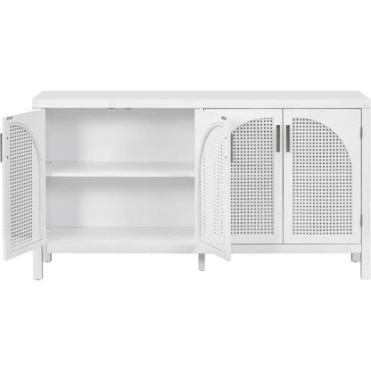 Sideboard with Artificial Rattan Door and Metal Handles - 47.2L x 11.8W x 31.5H