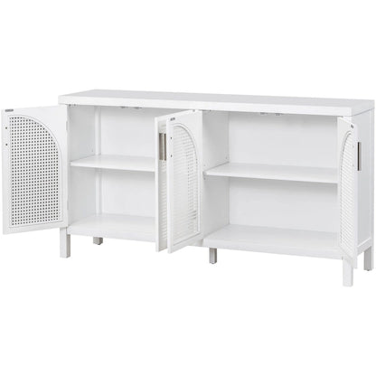 Sideboard with Artificial Rattan Door and Metal Handles - 47.2L x 11.8W x 31.5H