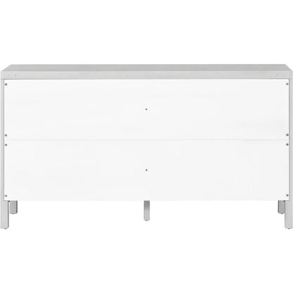 Sideboard with Artificial Rattan Door and Metal Handles - 47.2L x 11.8W x 31.5H