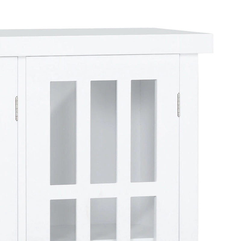 Stylish Minimalist Wooden Sideboard with Three Glass Cabinet Doors