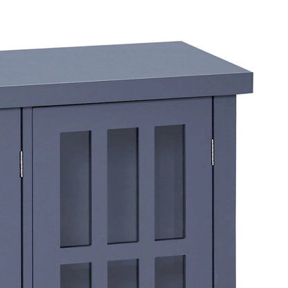 Stylish Minimalist Wooden Sideboard with Three Glass Cabinet Doors