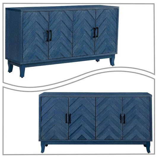 Modern Vintage Wooden Storage Dining Sideboard with Two Cabinets