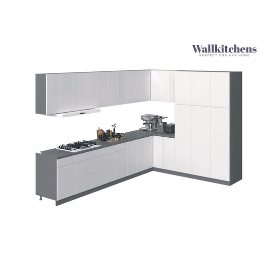 Kitchen Timeless Collection White Gloss Color Base Size 12Ft Wide - 144x102