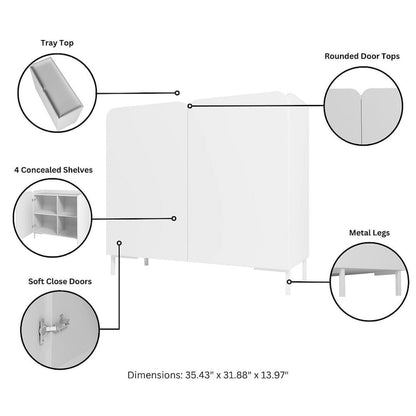 Manhattan Comfort Mid-Century Modern Bogardus Accent Cabinet Set of 2
