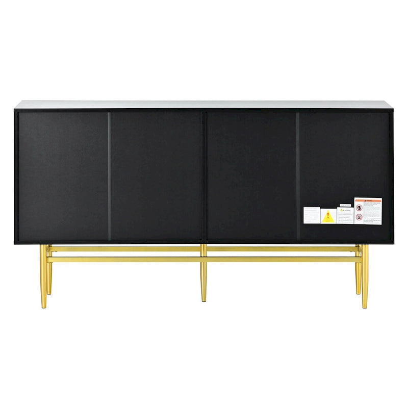 TREXM Modern Elegant 4-door Sideboard Gold Metal Handle Buffet Cabinet for Dining Room, Living Room, Bedroom, Hallway