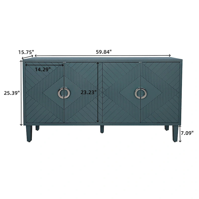 Functional 4 Door Storage Cabinet