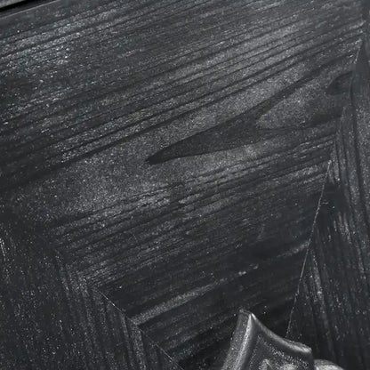 Antique Four Door Cabinet withCarved Flower Door Handle