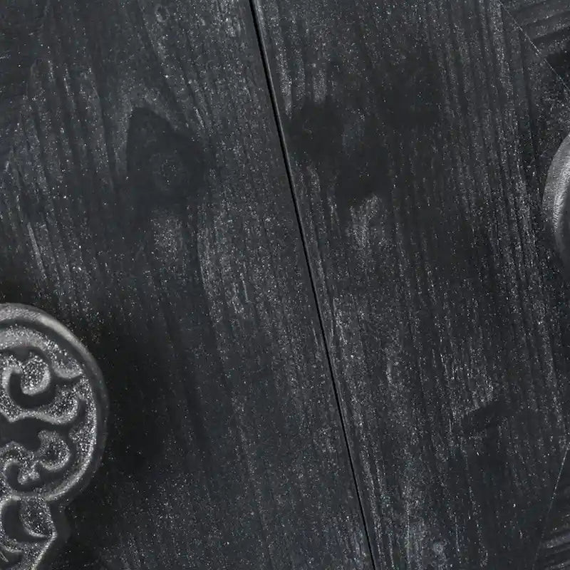 Antique Four Door Cabinet withCarved Flower Door Handle