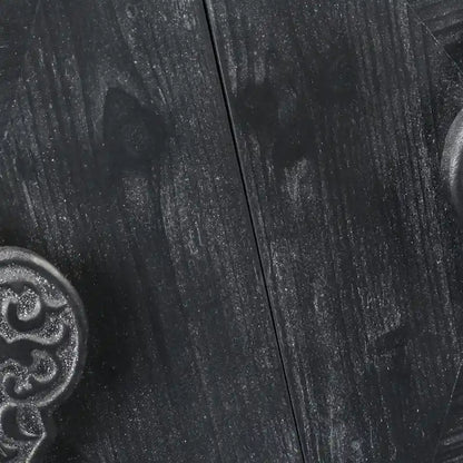 Antique Four Door Cabinet withCarved Flower Door Handle