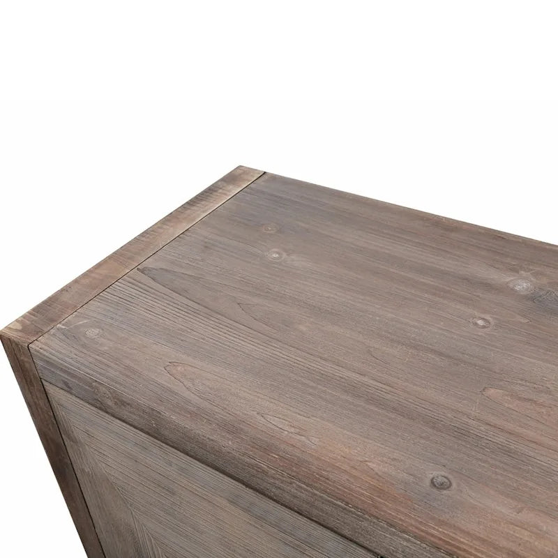 Antique Four Door Cabinet withCarved Flower Door Handle