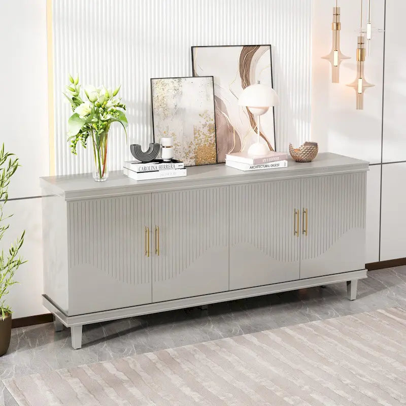 70.07Large Size 4-Door Cabinet, Same as Living Room, Kitchen, Bedroom, Hallway (Champagne)