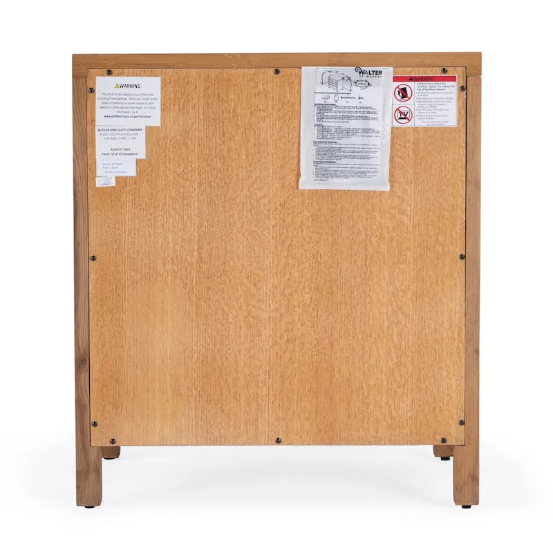 Mesa Cane and Solid Wood 3 Drawer Chest