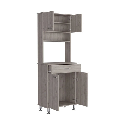 Pantry Piacenza,Two Double Door Cabinet, Light Gray Finish,High quality and durable