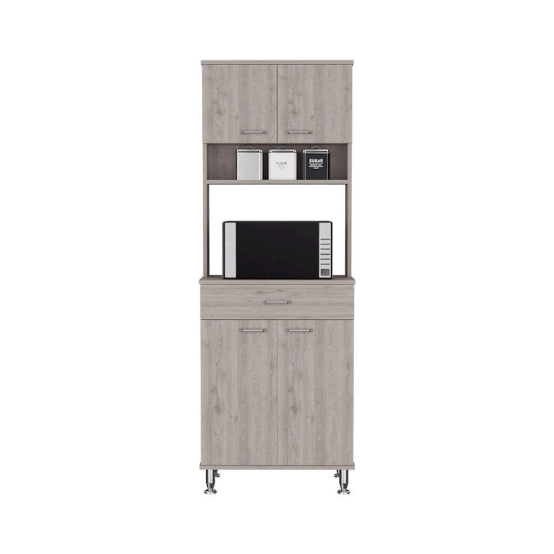 Pantry Piacenza,Two Double Door Cabinet, Light Gray Finish,High quality and durable