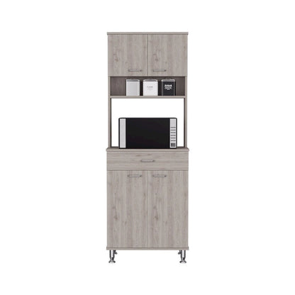 Pantry Piacenza,Two Double Door Cabinet, Light Gray Finish,High quality and durable