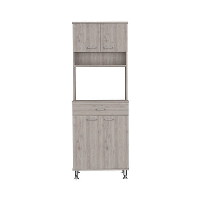 Pantry Piacenza,Two Double Door Cabinet, Light Gray Finish,High quality and durable