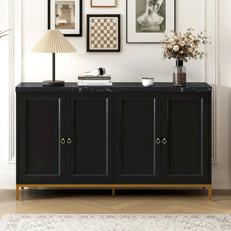 Modern Sideboard with Metal Handles and Support Legs